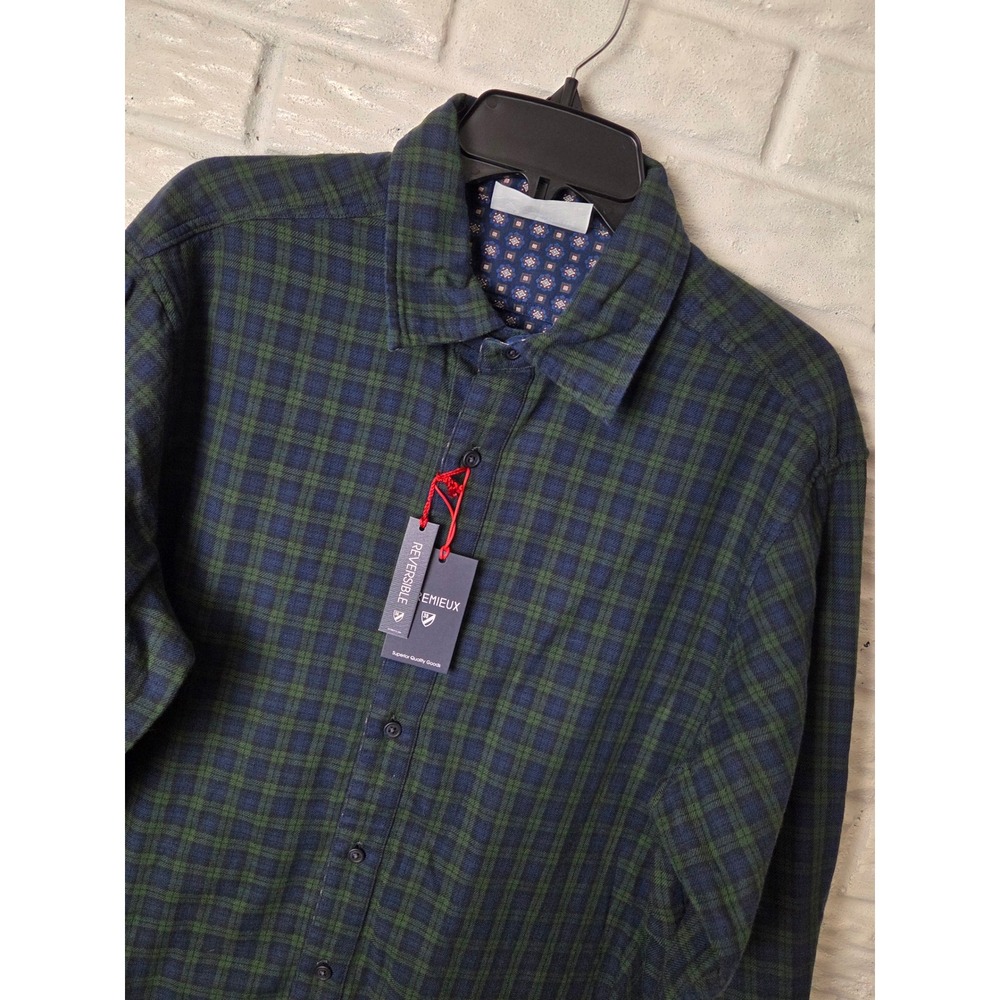 Cremieux Men's size Large Reversible Flannel shirt 100% cotton Plaid NWT